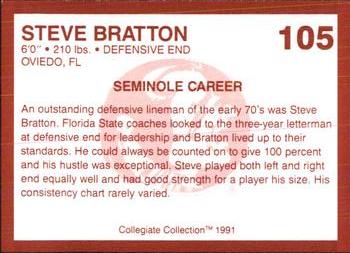 1990-91 Collegiate Collection Florida State Seminoles #105 Steve Bratton Back
