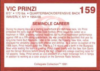 1990-91 Collegiate Collection Florida State Seminoles #159 Vic Prinzi Back