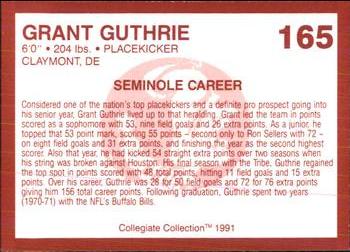 1990-91 Collegiate Collection Florida State Seminoles #165 Grant Guthrie Back