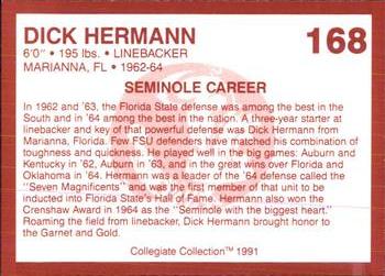 1990-91 Collegiate Collection Florida State Seminoles #168 Dick Hermann Back