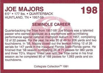 1990-91 Collegiate Collection Florida State Seminoles #198 Joe Majors Back