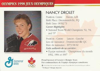 1997-98 General Mills Olympics #NNO Nancy Drolet Back