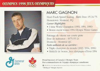 1997-98 General Mills Olympics #NNO Marc Gagnon Back