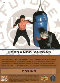 1996 Upper Deck USA Olympicards #103 Fernando Vargas Back