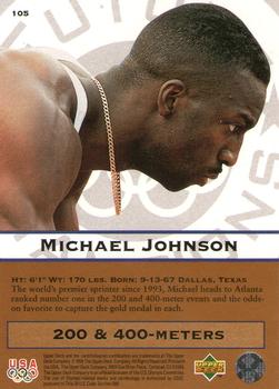 1996 Upper Deck USA Olympicards #105 Michael Johnson Back