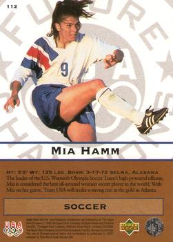 1996 Upper Deck USA Olympicards #112 Mia Hamm Back