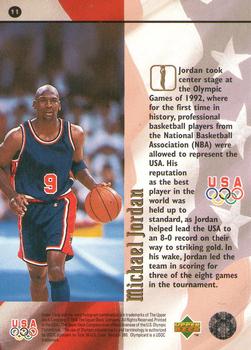 1996 Upper Deck USA Olympicards #11 Michael Jordan Back