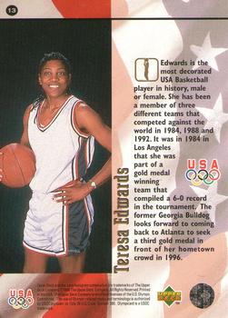 1996 Upper Deck USA Olympicards #13 Teresa Edwards Back