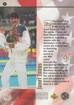 1996 Upper Deck USA Olympicards #2 Janet Evans Back