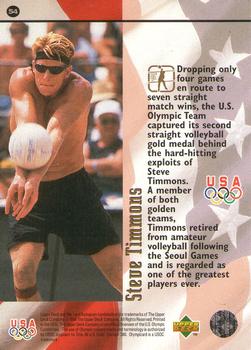 1996 Upper Deck USA Olympicards #54 Steve Timmons Back