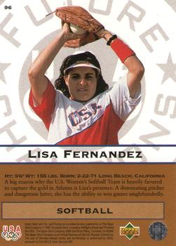1996 Upper Deck USA Olympicards #96 Lisa Fernandez Back