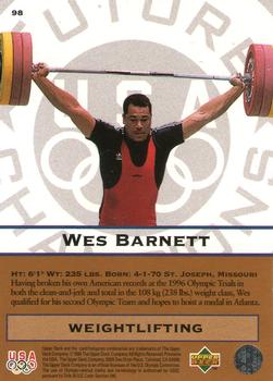 1996 Upper Deck USA Olympicards #98 Wes Barnett Back