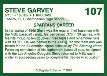 1990 Collegiate Collection Michigan State Spartans #107 Steve Garvey Back
