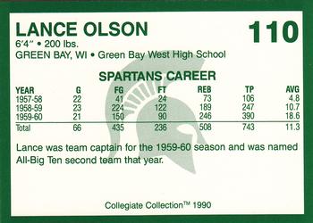 1990 Collegiate Collection Michigan State Spartans #110 Lance Olson Back