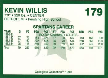 1990 Collegiate Collection Michigan State #179 Kevin Willis Back