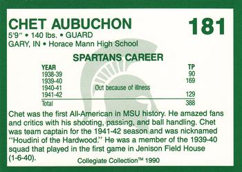 1990 Collegiate Collection Michigan State Spartans #181 Chet Aubuchon Back