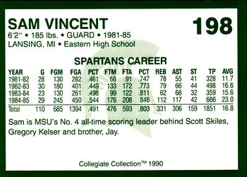 1990 Collegiate Collection Michigan State Spartans #198 Sam Vincent Back