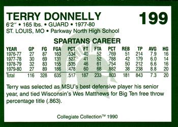 1990 Collegiate Collection Michigan State Spartans #199 Terry Donnelly Back