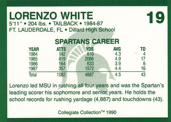 1990 Collegiate Collection Michigan State Spartans #19 Lorenzo White Back