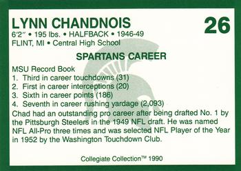 1990 Collegiate Collection Michigan State Spartans #26 Lynn Chandnois Back