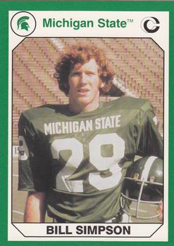 1990 Collegiate Collection Michigan State Spartans #29 Bill Simpson Front