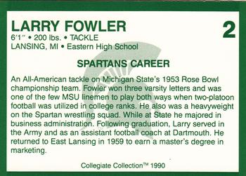1990 Collegiate Collection Michigan State Spartans #2 Larry Fowler Back