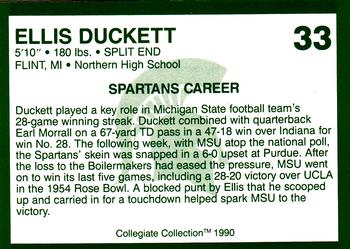 1990 Collegiate Collection Michigan State Spartans #33 Ellis Duckett Back
