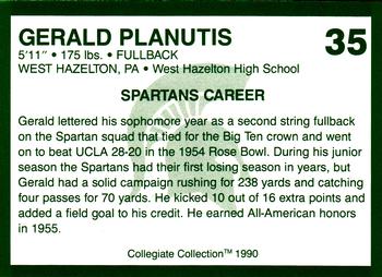 1990 Collegiate Collection Michigan State Spartans #35 Gerald Planutis Back