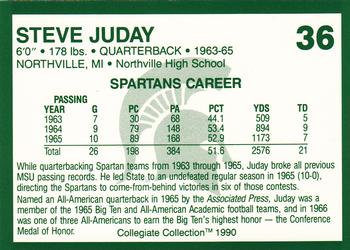 1990 Collegiate Collection Michigan State Spartans #36 Steve Juday Back
