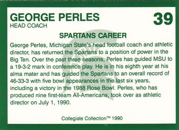 1990 Collegiate Collection Michigan State Spartans #39 George Perles Back