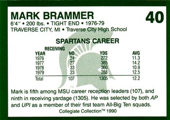 1990 Collegiate Collection Michigan State Spartans #40 Mark Brammer Back