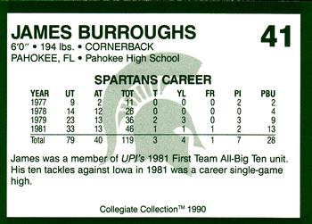 1990 Collegiate Collection Michigan State Spartans #41 James Burroughs Back
