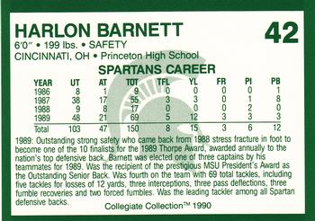 1990 Collegiate Collection Michigan State Spartans #42 Harlon Barnett Back