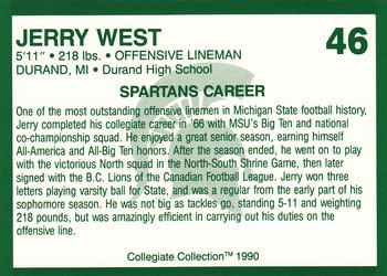 1990 Collegiate Collection Michigan State Spartans #46 Jerry West Back