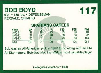 1990 Collegiate Collection Michigan State Spartans #117 Bob Boyd Back