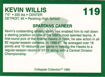 1990 Collegiate Collection Michigan State Spartans #119 Kevin Willis Back