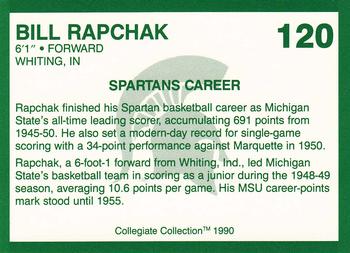 1990 Collegiate Collection Michigan State Spartans #120 Bill Rapchak Back