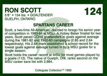 1990 Collegiate Collection Michigan State Spartans #124 Ron Scott Back