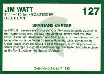 1990 Collegiate Collection Michigan State Spartans #127 Jim Watt Back