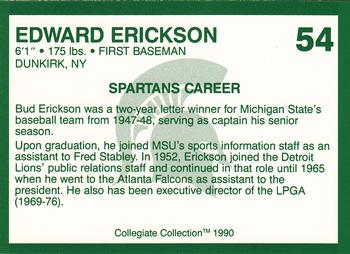 1990 Collegiate Collection Michigan State Spartans #54 Edward Erickson Back