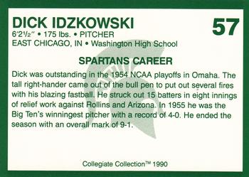 1990 Collegiate Collection Michigan State Spartans #57 Dick Idzkowski Back