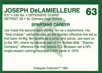 1990 Collegiate Collection Michigan State Spartans #63 Joe DeLamielleure Back