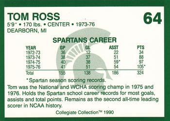1990 Collegiate Collection Michigan State Spartans #64 Tom Ross Back