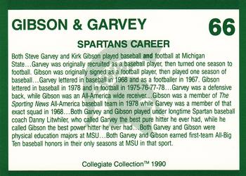 1990 Collegiate Collection Michigan State Spartans #66 Gibson & Garvey Back