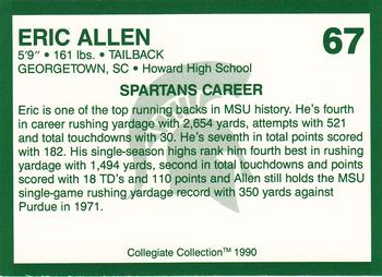 1990 Collegiate Collection Michigan State Spartans #67 Eric Allen Back