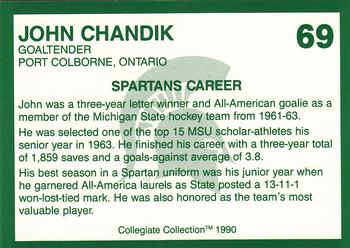 1990 Collegiate Collection Michigan State Spartans #69 John Chandik Back