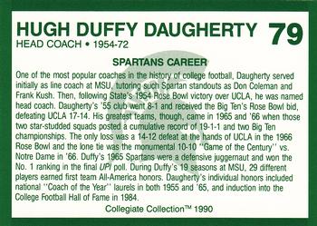 1990 Collegiate Collection Michigan State Spartans #79 Hugh Duffy Daugherty Back