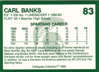 1990 Collegiate Collection Michigan State Spartans #83 Carl Banks Back