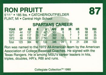 1990 Collegiate Collection Michigan State Spartans #87 Ron Pruitt Back