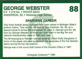 1990 Collegiate Collection Michigan State Spartans #88 George Webster Back